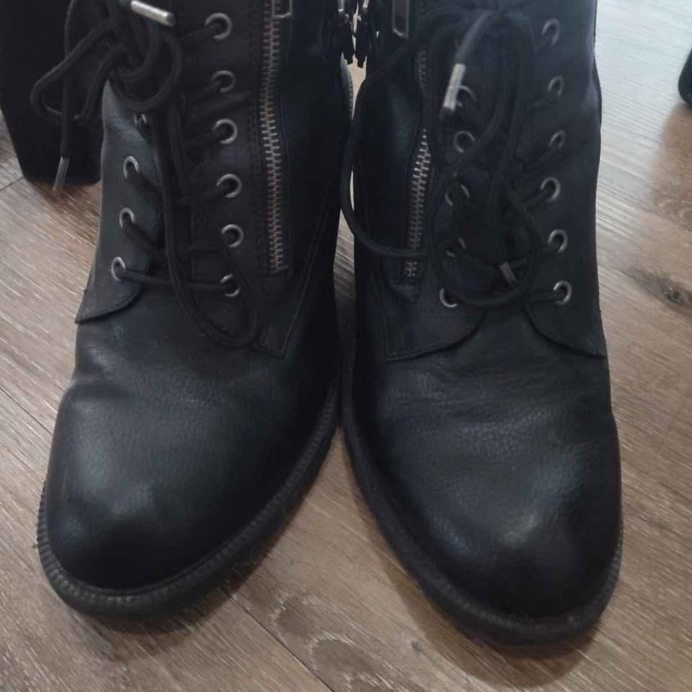Black Leather Ankle Boots